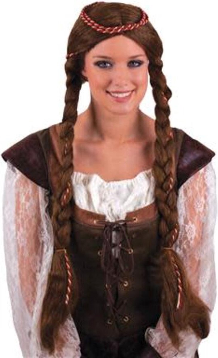 Pruik prinses bruin