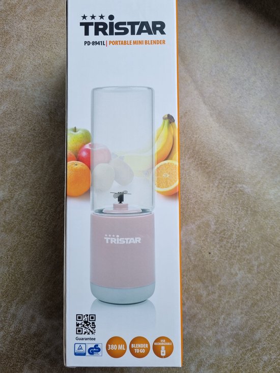 Tristar portable blender PD-8941M, rose, draagbare blender, 380 ml, USB aansluiting, fitness van Tristar — afbeelding 3