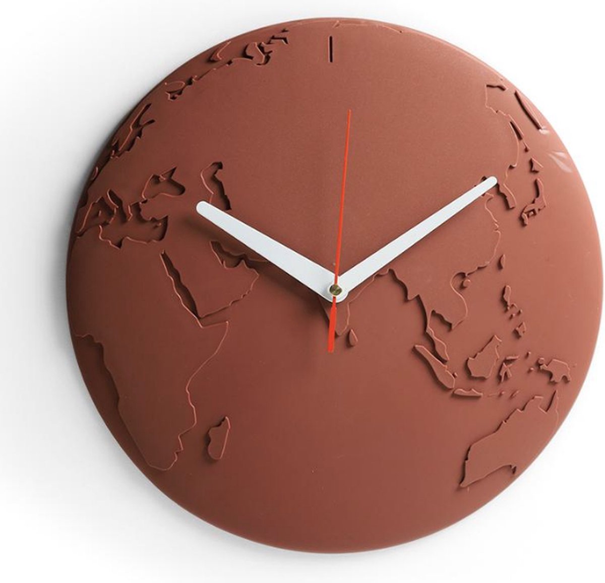 Qualy - Bruin Wandklok “World Wide Waste Clock” W305 x L305 x H34 mm 460 gr