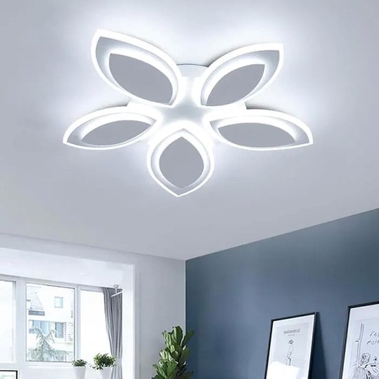 Delaveek-Acryl LED Plafondlamp - Wit -5 Koppen-95W -56*5.5cm -Wit 6500K
