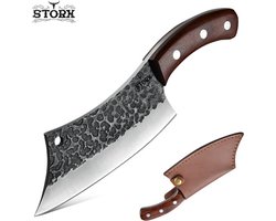 Koksmes - Slagersmes - Hak mes - BBQ - Mes - Mannen - Koken - BBQ master - Carbon Staal - Stoer - Hak bijltje - Handgemaakt - CADEAU TIP!