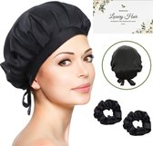 Wonderwear® Veganistische Zijde Slaapmuts uit Nederland - Haarnetjes - Verstelbare Bonnet Met Dubbelzijdige Voering - inbegrepen duurzame doos en hoogwaardige haarelastiekjes