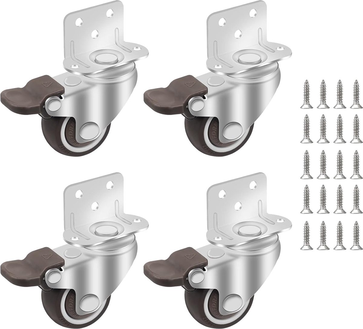 4 Pièces Muet Pivotantes 360° Roues Roulettes De Lit D'enfant En