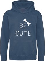 Be Friends Hoodie - Be cute - Kinderen - Blauw - Maat 1-2 jaar
