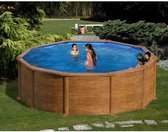 Bovengronds rond stalen zwembad imitatie hout - Mauritus - 480 x 132 cm - GRE