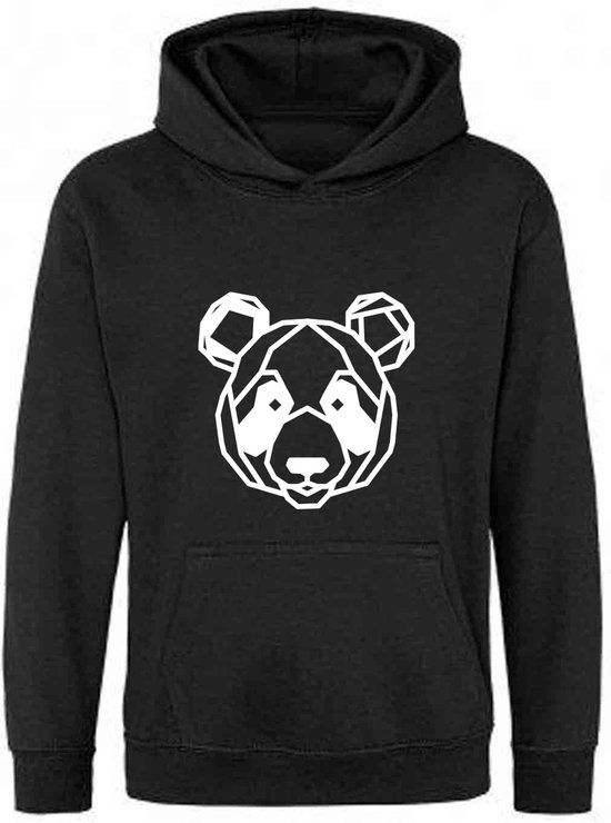 Be Friends Hoodie - Panda - Kinderen - Zwart - Maat 7-8 jaar