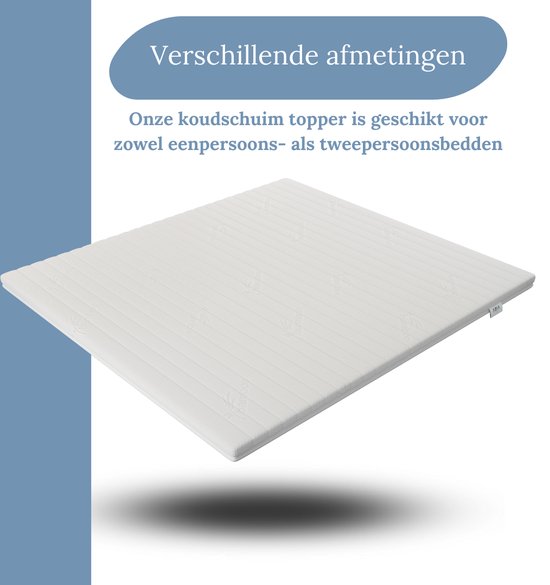 Surmatelas en mousse froide 160x200x7 - dureté moyenne - amovible - lavable - hypoallergénique