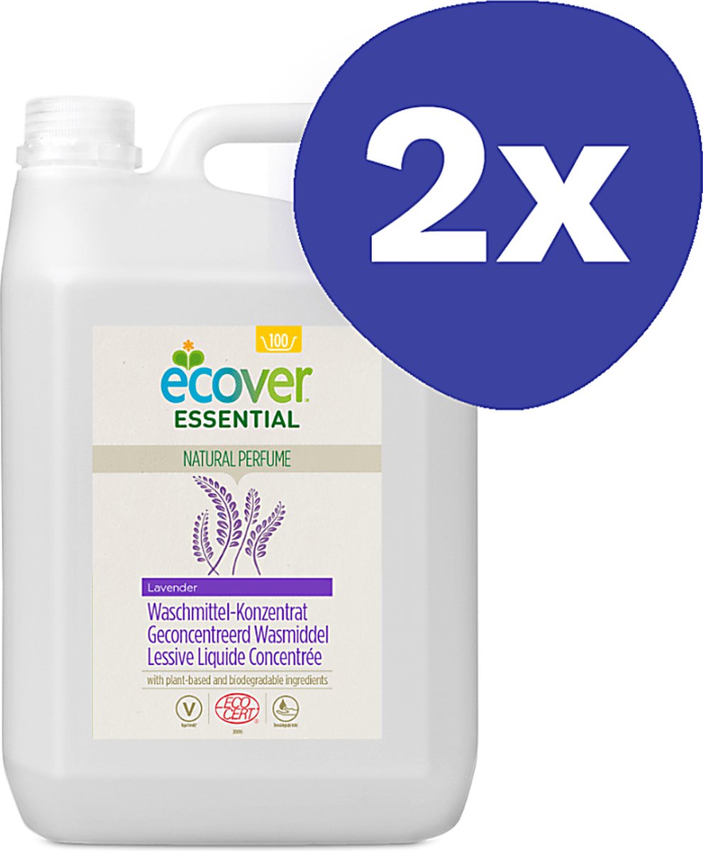 Goedkoopste Ecover Essential Geconcentreerd Vloeibaar Wasmiddel Lavendel (2x 5L