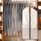 Kledingzak voor pak, lang, 6 stuks, kledingzakken, kledinghoezen, lang, 60 x 100 cm, voor het opbergen van overhemden, rokken en pakken, zwart
