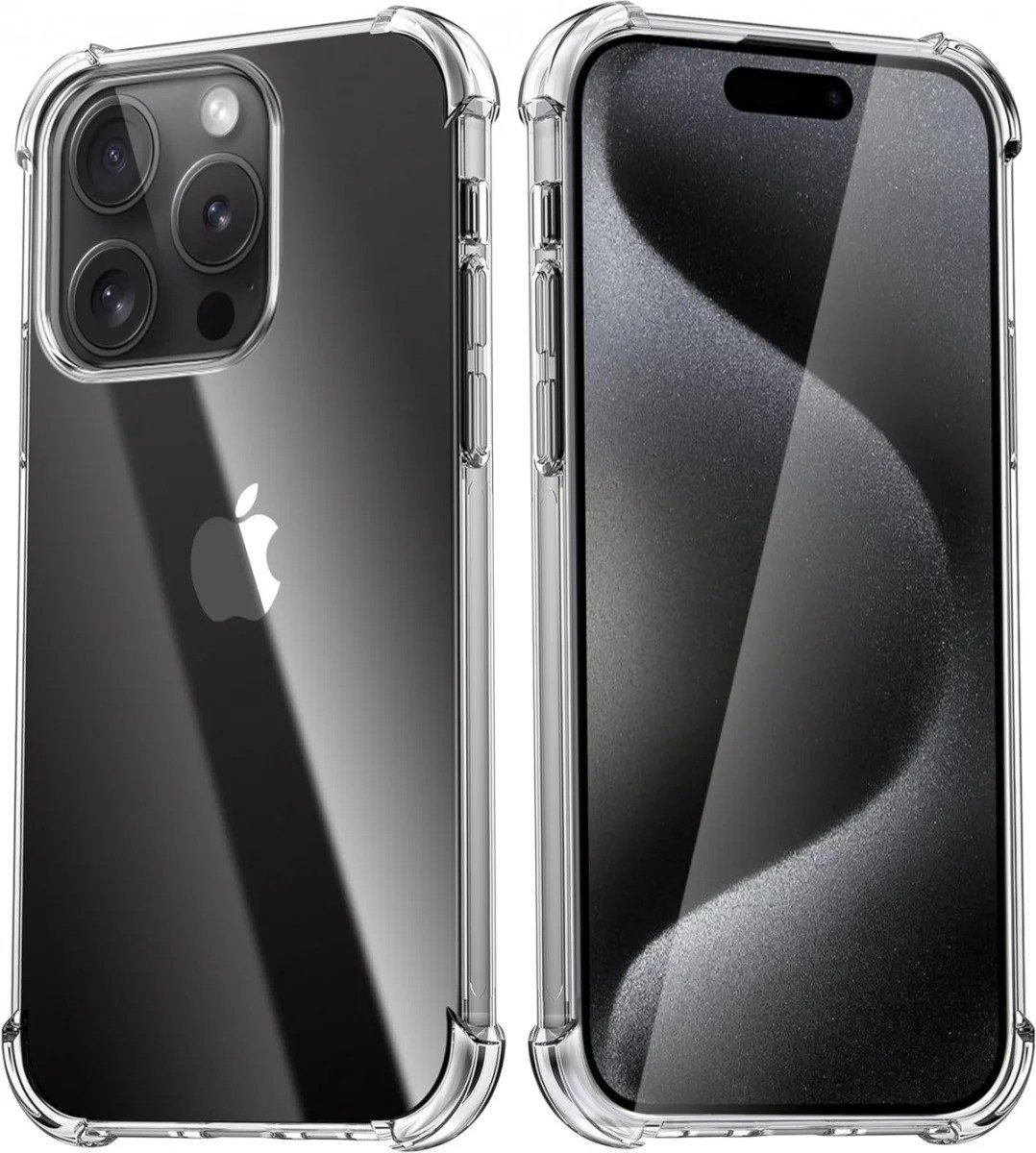 Mobigear Doorzichtig Hoesje geschikt voor Apple iPhone 15 Pro Telefoonhoesje Flexibel TPU | Mobigear Cushion Backcover Shockproof | Doorzichtig Telefoonhoesje iPhone 15 Pro | Schokbestendig iPhone 15 Pro Telefoonhoesje | Anti Shock Proof -