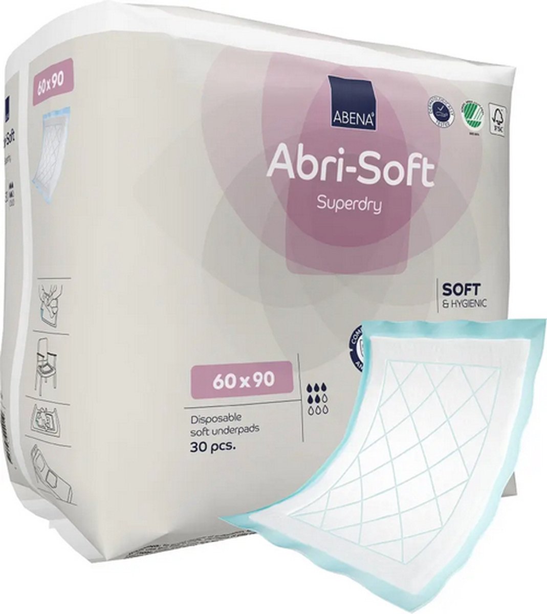 ABENA Abri-Soft SuperDry 60 x 90 cm - 8 pakken van 30 stuks