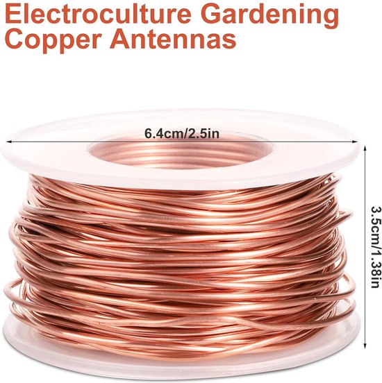 Elektrocultuur Tuinieren Koperdraad, 20m 99,9% Puur Koperdraad 16 Gauge Blote Koperdraad voor Tuinieren, Groeiende Planten en Groenten