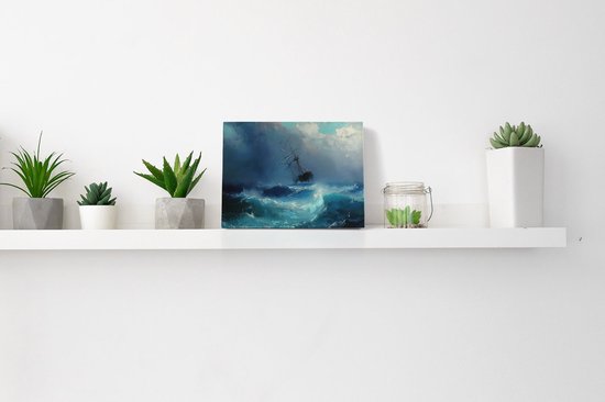 Peinture sur toile Artaza représentant un navire dans une mer agitée - 40 x 30 cm - Klein - Photo sur toile - Impression sur toile