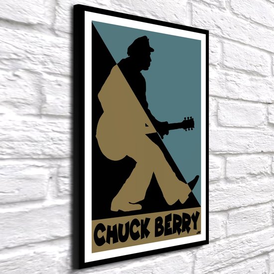 Pop Art Chuck Berry - Poster Print - gekaderd - 106 x 76 x 2 cm - Wanddecoratie