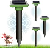 Mollenverjager Sonic-apparaat 4 stuks ultrasone mollenverjager - Effectieve Woelmuizenafweer - Ongediertebestrijding voor Gazon en Tuin