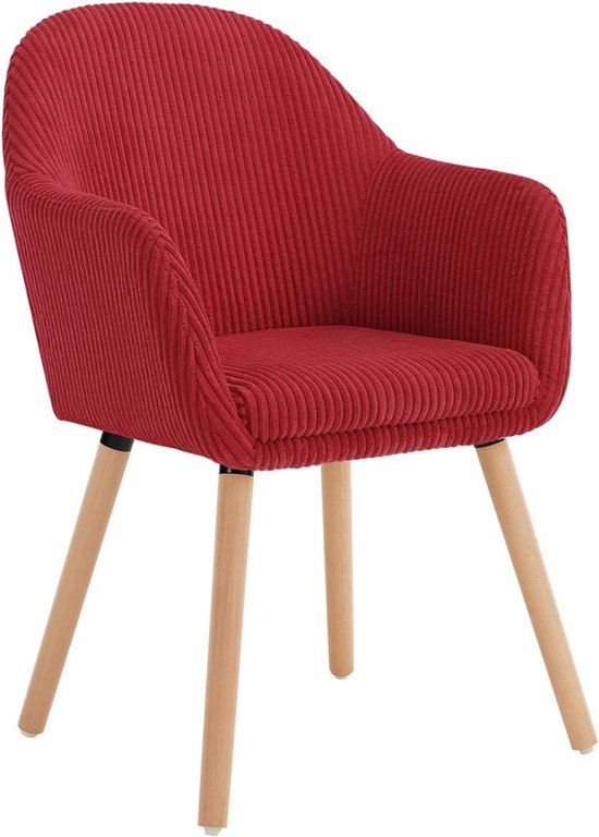 Rootz gestoffeerde eetkamerstoel - comfortabele zit - stijlvolle fauteuil - hoge duurzaamheid - ondersteunt tot 150 kg - 55,5 cm x 83,5 cm x 56,5 cm