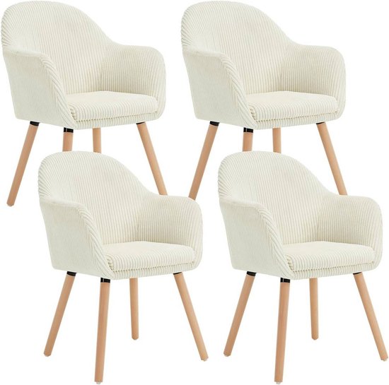 Rootz Eetkamerstoelen Set van 4 - Gestoffeerde stoelen - Comfortabele zitplaatsen - Stijlvol ontwerp - Hoge duurzaamheid - 55,5 cm x 83,5 cm x 56,5 cm