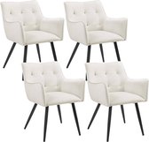 Rootz Fluwelen Eetkamerstoelen - Set van 4 - Comfortabele zitplaatsen - Stijlvol en duurzaam - Ergonomisch ontwerp - Fluweel en metaal - 57 cm x 80 cm x 57 cm