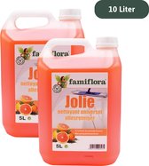 Famiflora allesreiniger Jolie 10 liter (2 x 5L) - Pomelo - Voordeelverpakking - Frisse pompelmoesgeur - Geschikt voor meerdere oppervlaktes