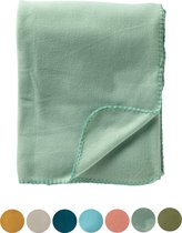 DEX - Plaid 130x160 cm - fleece deken - zacht en dun - Cameo Green - groen