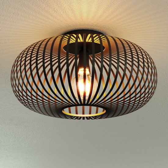 Plafondlamp industrieel Zwart - Plafonniere - E27 - ⌀ 40 cm