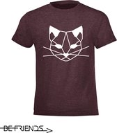 T-Shirt Be Friends - Cat - Enfants - Bordeaux - Taille 12 ans
