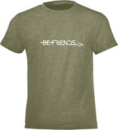 Be Friends T-Shirt - Be Friends - Kinderen - Kaki - Maat 10 jaar