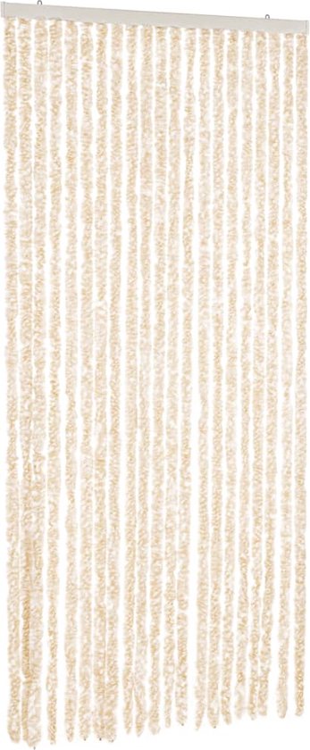 vidaXL-Vliegengordijn-100x200-cm-chenille-beige-en-wit