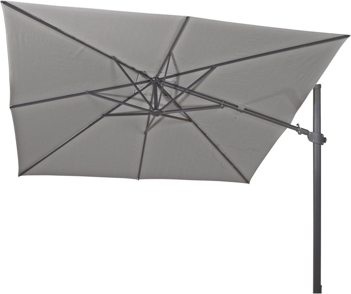 4 Seasons Outdoor Siesta Premium zweefparasol 300 x 300 cm met voet en hoes - charcoal