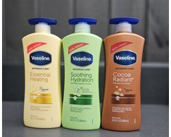 Vaseline Intensive Care - Body Lotion - Cocoa Radiant - Soothing Hydration -Essential Healing- Body Lotion 3x600ml