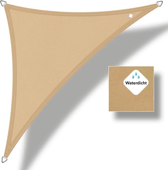 Buitenkado schaduwdoek waterdicht 4 x 4 x 5,8m, zand beige