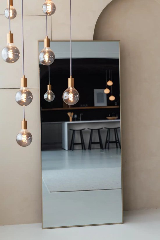 Nordic Style® Wandspiegel 180x80cm | Greige | Scandinavische Spiegels | Vierkant | Pas spiegel | Staande spiegel | Kleedkamer spiegel