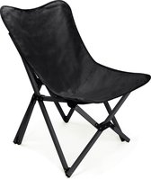 Kleine campingstoel, 120 kg, met draagtas, strandstoel, inklapbaar, licht, visstoel, vouwstoel, campingstoel, tuinstoel, festival, zwart