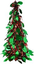 Clayre & Eef Kerstdecoratie Kerstboom Ø 18x46 cm Rood Kunststof