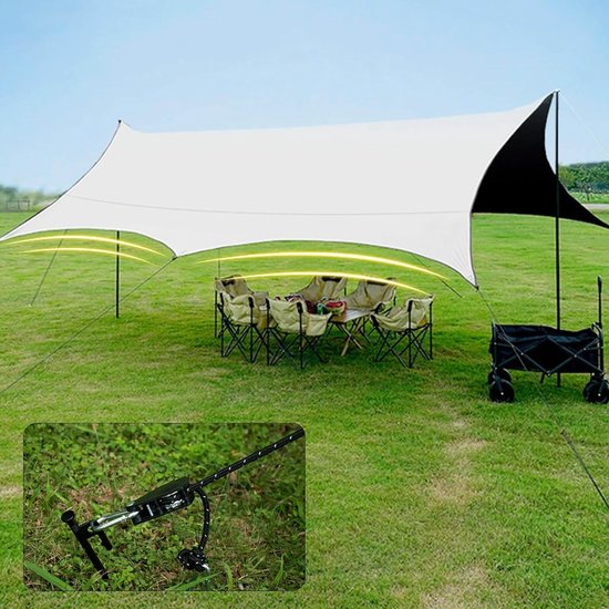 2 reflecterende scheerlijnen en 4 spanners voor tent
