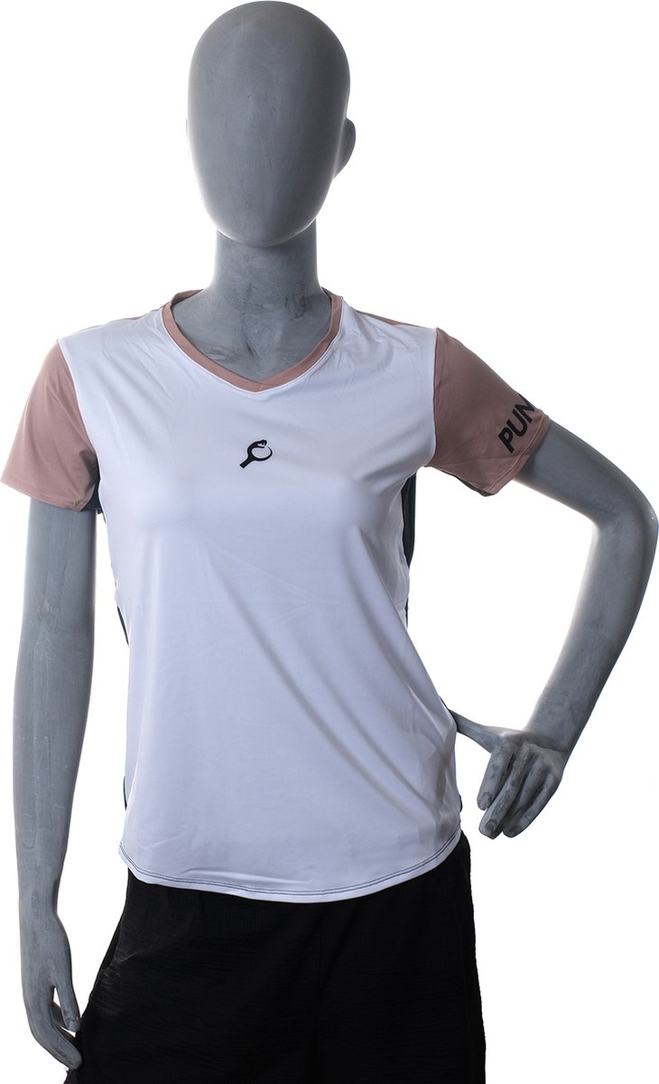 PUNTAZO Padel T-shirt Dames Sportshirt Small bruin Korte mouw