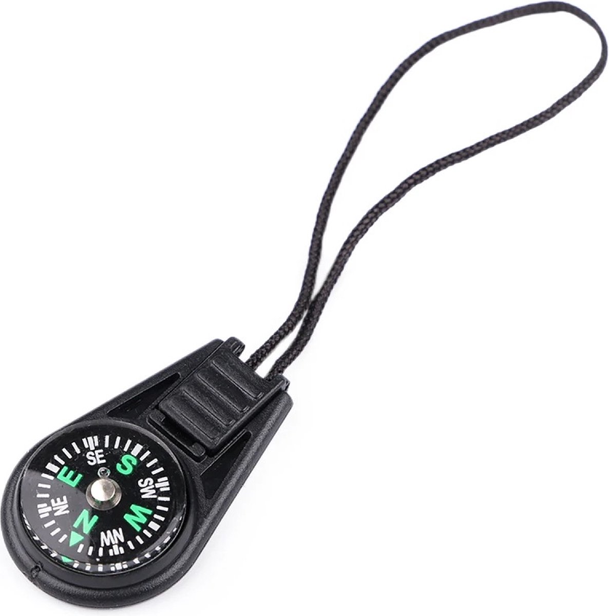 Mini Kompas Sleutelhanger, Outdoor, travel, ritstrekker, rugzak hanger - keyring - klein compas - navigatie