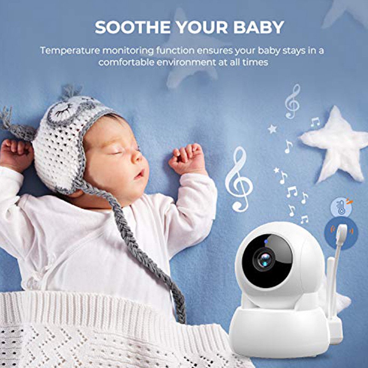 Afbeelding 2 van Babyfoon met Camera - Baby Monitor - 5 Inch HD Scherm - Op afstand bestuurbaar - Bestseller