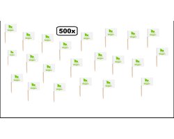 500x Cocktailprikker vlag Vegan - Vegetarisch prikkers cocktail hapjes eten tafelen