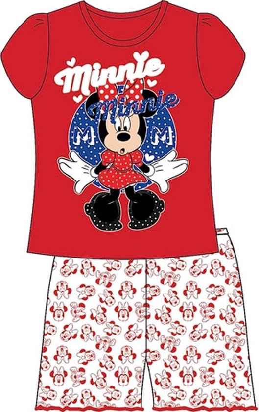 Minnie Mouse shortama / pyjama - rood - Disney pyama - maat 104/110