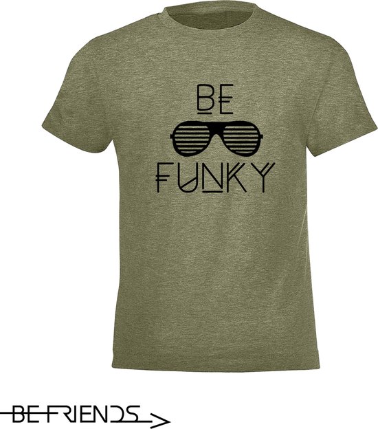 Be Friends T-Shirt - Be Funky - Vrouwen - Kaki - Maat S