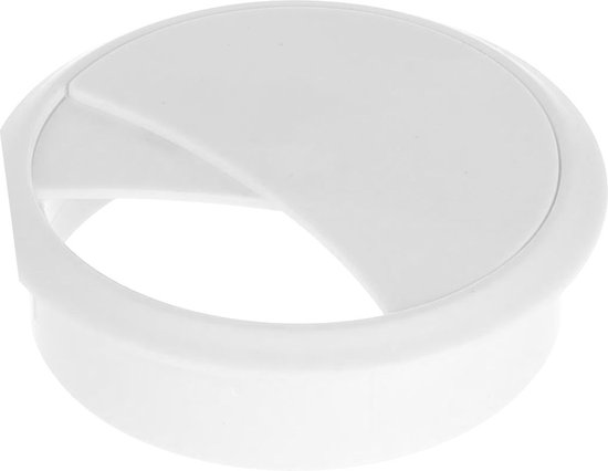 Foto: Kabeldoorvoer wit boordiameter 70mm diepte 20mm diameter 78mm rond
