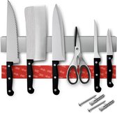 Aimant à couteau 40 cm Autocollant avec ruban adhésif 3M VHB - Aimant mural pour Couteaux - Universellement applicable - Porte-couteau en acier inoxydable à suspendre - Bande magnétique pour couteaux Outils