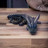 Crystal Dragon - 3D geprinte draak - Dark Rainbow - 60cm - Cinderwing3D