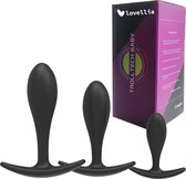 Lovellia Druppelvormige Anale Plug - Set van 3 - Anale Plug Mannen-Zwart
