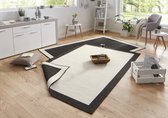 Flycarpets Omkeerbaar Vloerkleed - Binnen & Buitenkleed Panama- Zwart / Creme - 160x230 cm