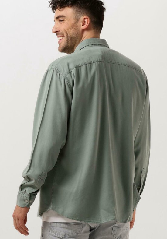 Woodbird Wbyuzo Tencel Shirt - met lange mouwen - Heren Groen