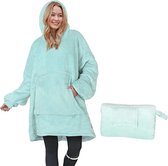 SHOP YOLO-fleece deken met mouwen-groot sweatshirt met capuchon-wollig- warme dekentrui-versized knuffeldeken-draagbare deken met voorzak
