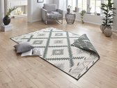 Flycarpets Omkeerbaar Vloerkleed - Binnen & Buitenkleed Malibu- Groen / Creme - 80x250 cm