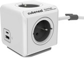 Cubenest PowerCube Extended USB A+C PD 20 W 3 m Type E, Grijs